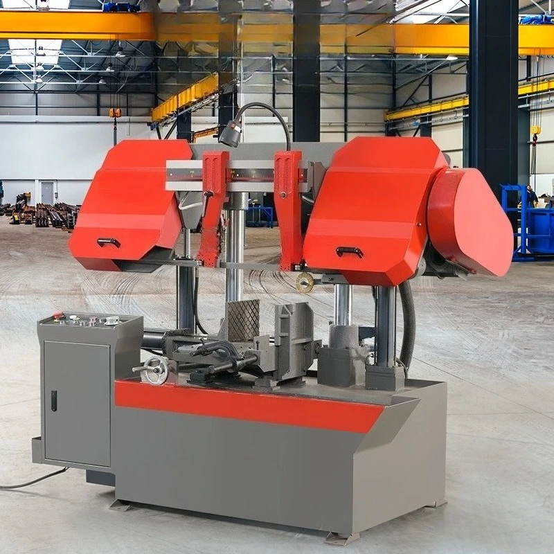 Semi-automatic double column horizontal cutting stainless steel rod tube spot small sawing machine