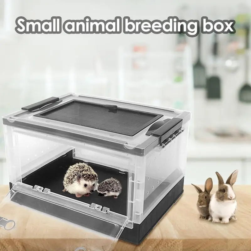 Small Pet Breeder Transparent Portable Small Pet Incubator Reptile Breeding Habitat Panoramic Visual Breeder Insulated Boxes