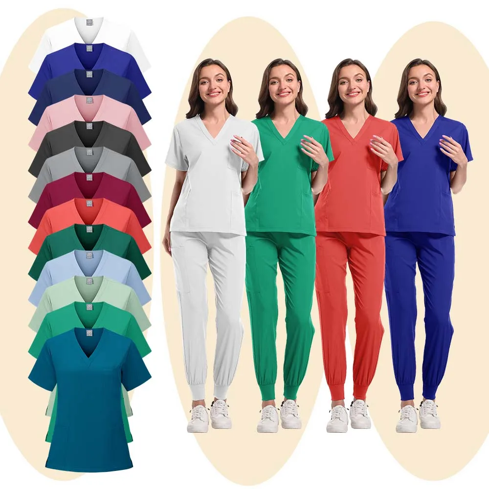 Lekarze pielęgniarki cienki elastyczny szybkoschnący mundurek roboczy mężczyźni kobiety ubrania do mycia rąk lekarz fartuch chirurgiczny zestawy peelingi medyczne