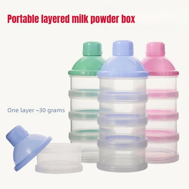 3/4 Grid Portable Milk Powder Box Container Toddle Baby Snack Food Storage Box Formula Dispenser Milk Powder Bottles Divided Box
