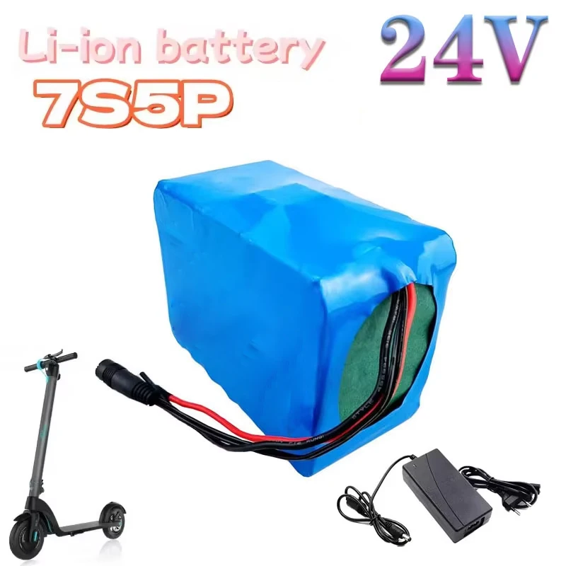 Akumulator litowy 7S5P 18650 24V 40Ah BMS 500W do wózka inwalidzkiego, pojazdu elektrycznego Plus + ładowarka 29.4V 2A 29.4V 40000mAh