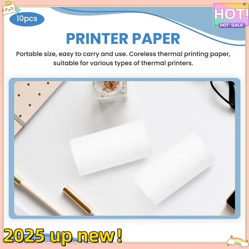 พื้นผิวที่ละเอียดอ่อน-10 ม้วนกระดาษความร้อนเครื่องบันทึกเงินสด POS ใบเสร็จรับเงินกระดาษความร้อน 57X30 มม.สําหรับเครื่องพิมพ์ลงทะเบียนเงินสด