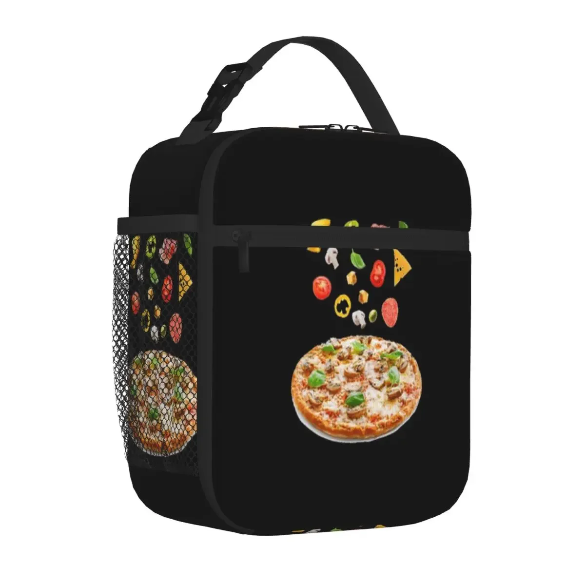 Hot Sale Pemotong Pizza Gloss Finish Kids Lunch Bag Workplace Meal Shoulder Lunch Bag