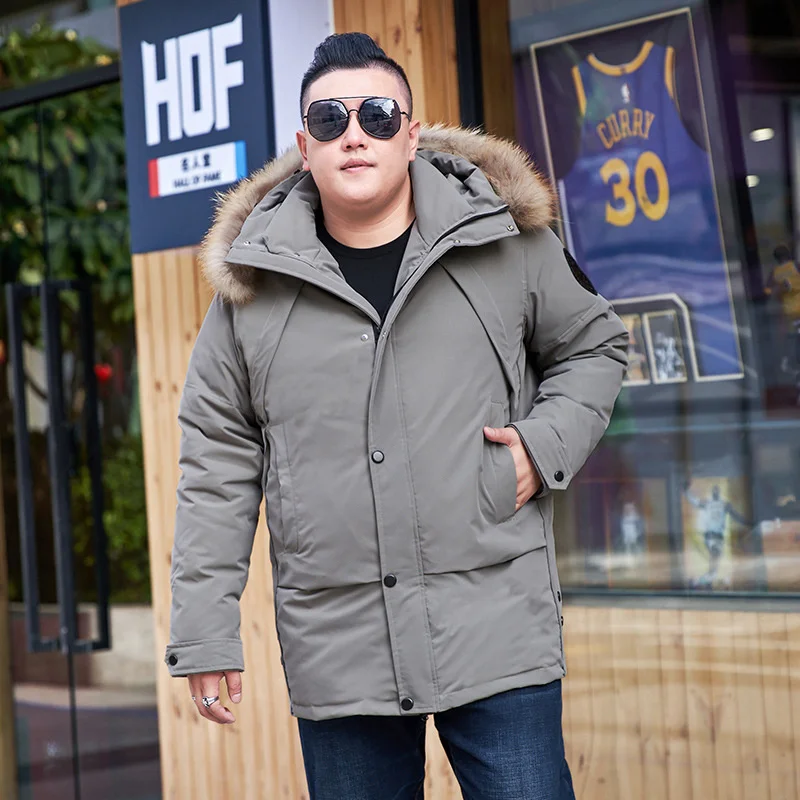 Very Warm Thicken White Duck Down Jacket Men Parkas 10XL 8XL 6XL Plus Size Winter Big Fur Collar Hooded Coats Outdoor Clothes