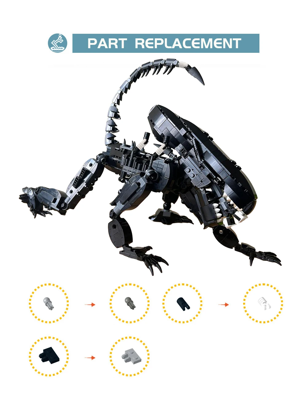 MOC Alieneds filmy Xenomorph Model klocki Mech robot klasyczne klocki zasilane P-5000 klocki do pracy zabawki dla prezent dla dzieci