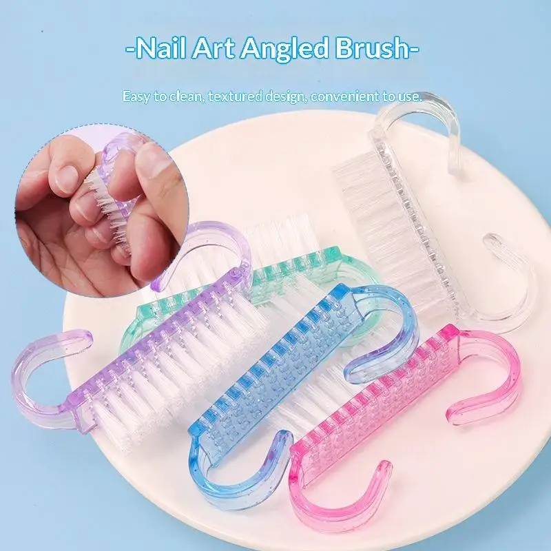 Colorful Nail Cleaning Brushes Soft Dense Bristles Ergonomic Handle For Home DIY Nail Art Professional Manicure Salons