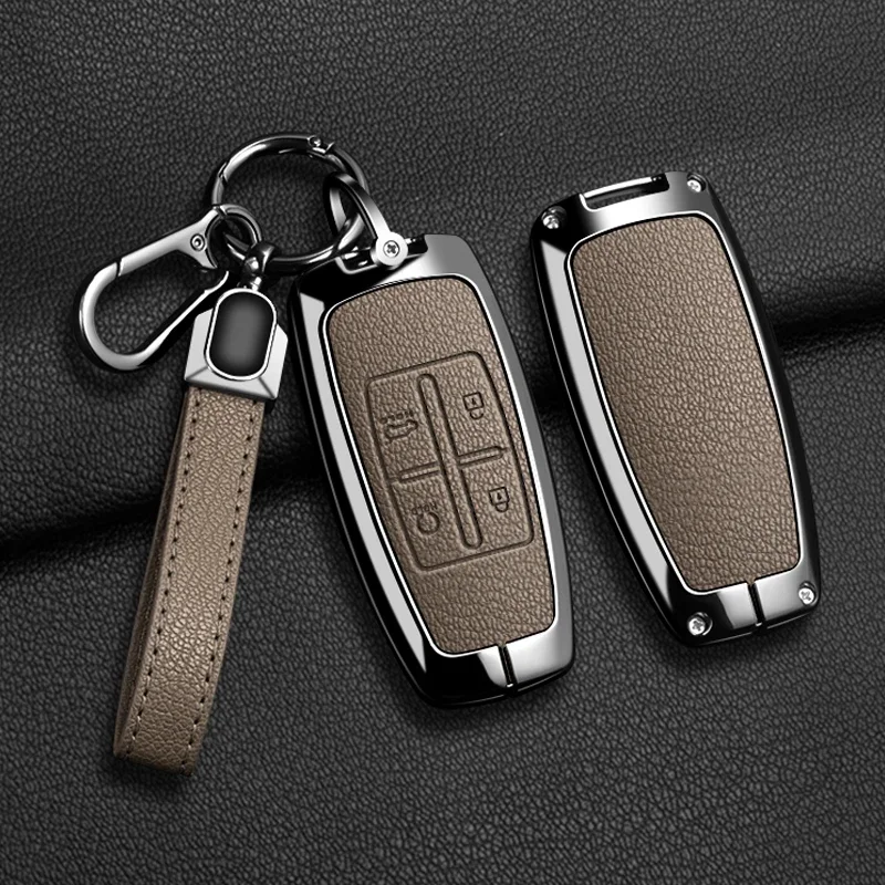 Zinklegierung Leder Autoschlüssel-Hülle für Hyundai Genesis GV80 GV90 2022 GV70 G80 2019 2020 2021 Schlüsselanhänger Zubehör – Detail 25