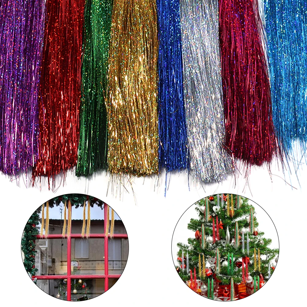 

1pack/lot Colorful Chrismas Tinsel Xmas Tree Decoration Tinsels Metal Wire For DIY Chrismas Birthday Party Decor Supplies