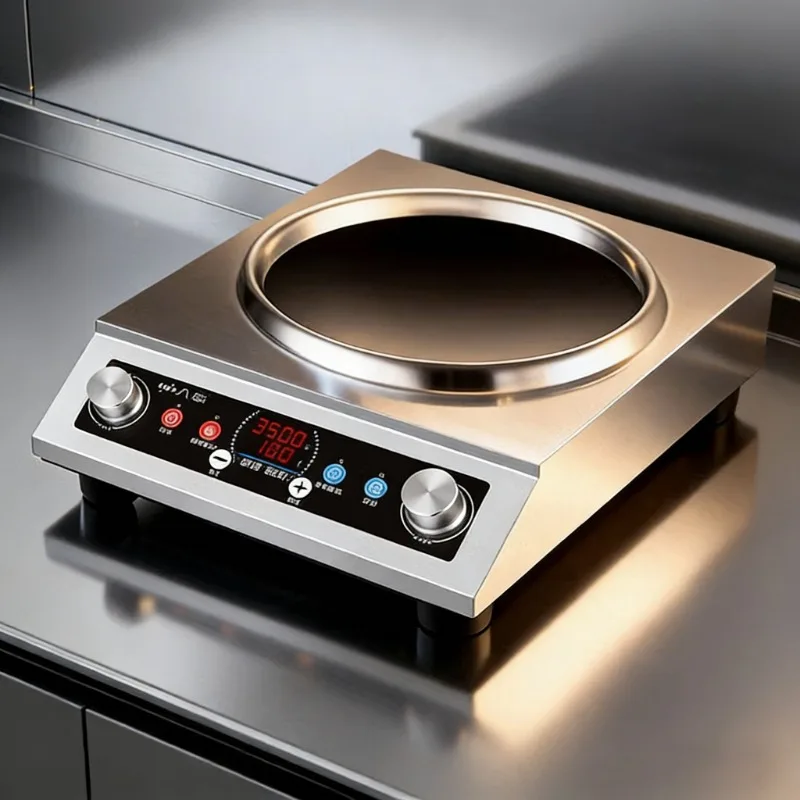 Concave induction cooktop, 3500W high-power household and commercial induction cooker with strong heating capabilities.