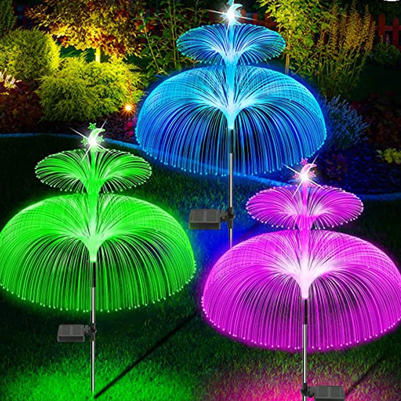 Solar LED Lights Outdoor Waterproof Solar Power Jellyfish Garden Decor Lawn Pathway Lamp 7 Color Changing