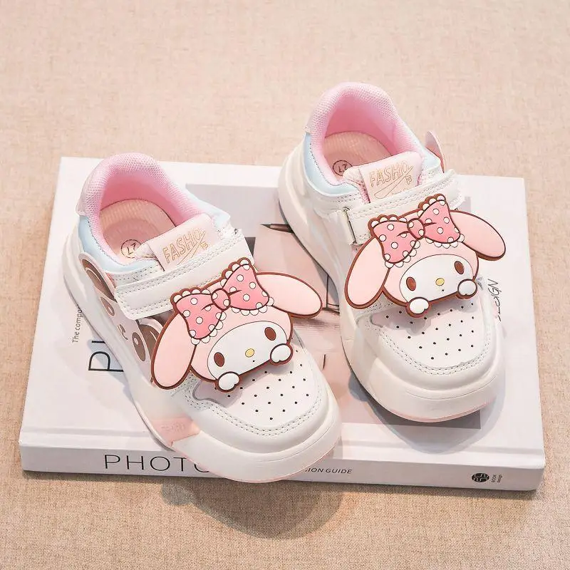 Crianças My Melody Anime Cartoon Sneakers, Casual Sports Shoes, Respirável, Antiderrapante, Kawaii, Kuromi, Meninos, Meninas, Placa