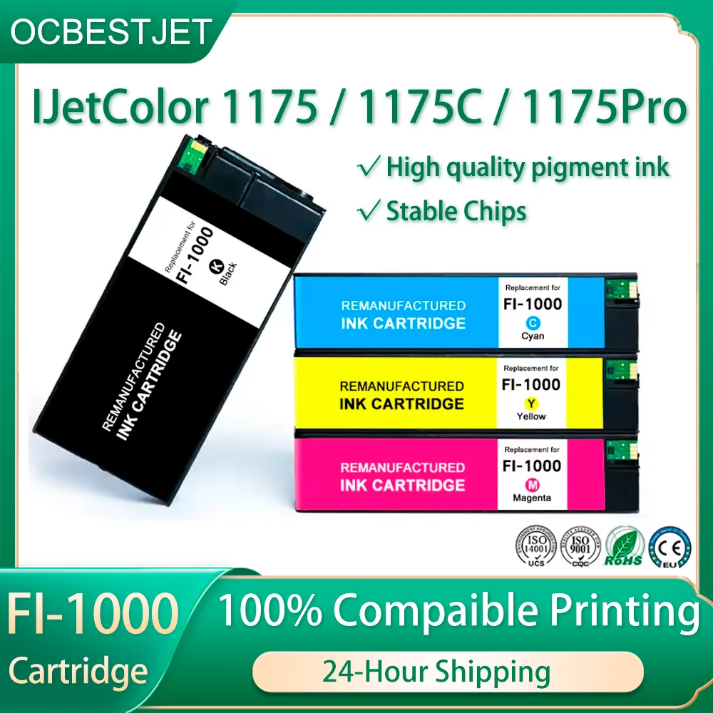 

For HP FI-1000 FI1000 Ink Cartridge With OEM Pigment Ink For IJetColor 1175 1175C 1175PRO Printer 3UB09A 3UB06A 3UB07A 3UB08A