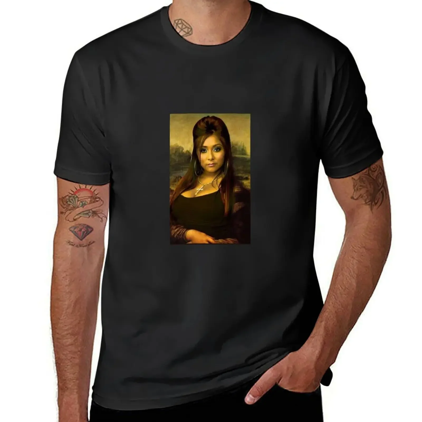 

Snooki Mona Lisa T-shirt anime clothes aesthetic clothes mens t shirts pack