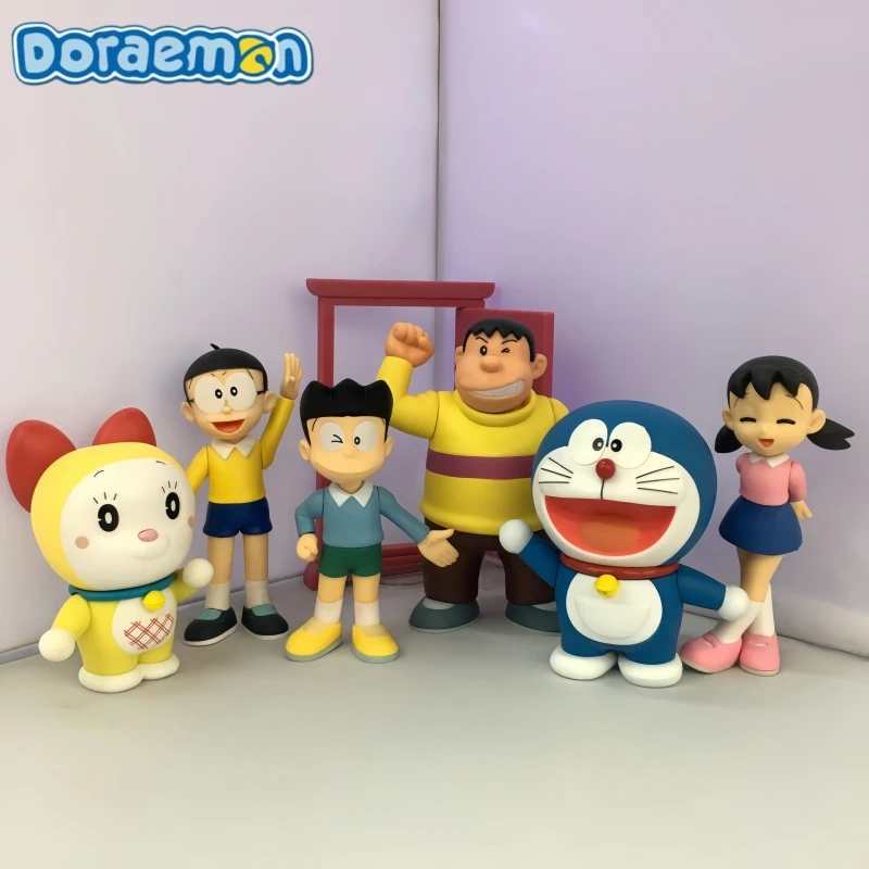 Doraemon figura anime shizuka minamoto modelo bonito decoração de mesa ornamentos brinquedos das crianças estátua móvel presente aniversário