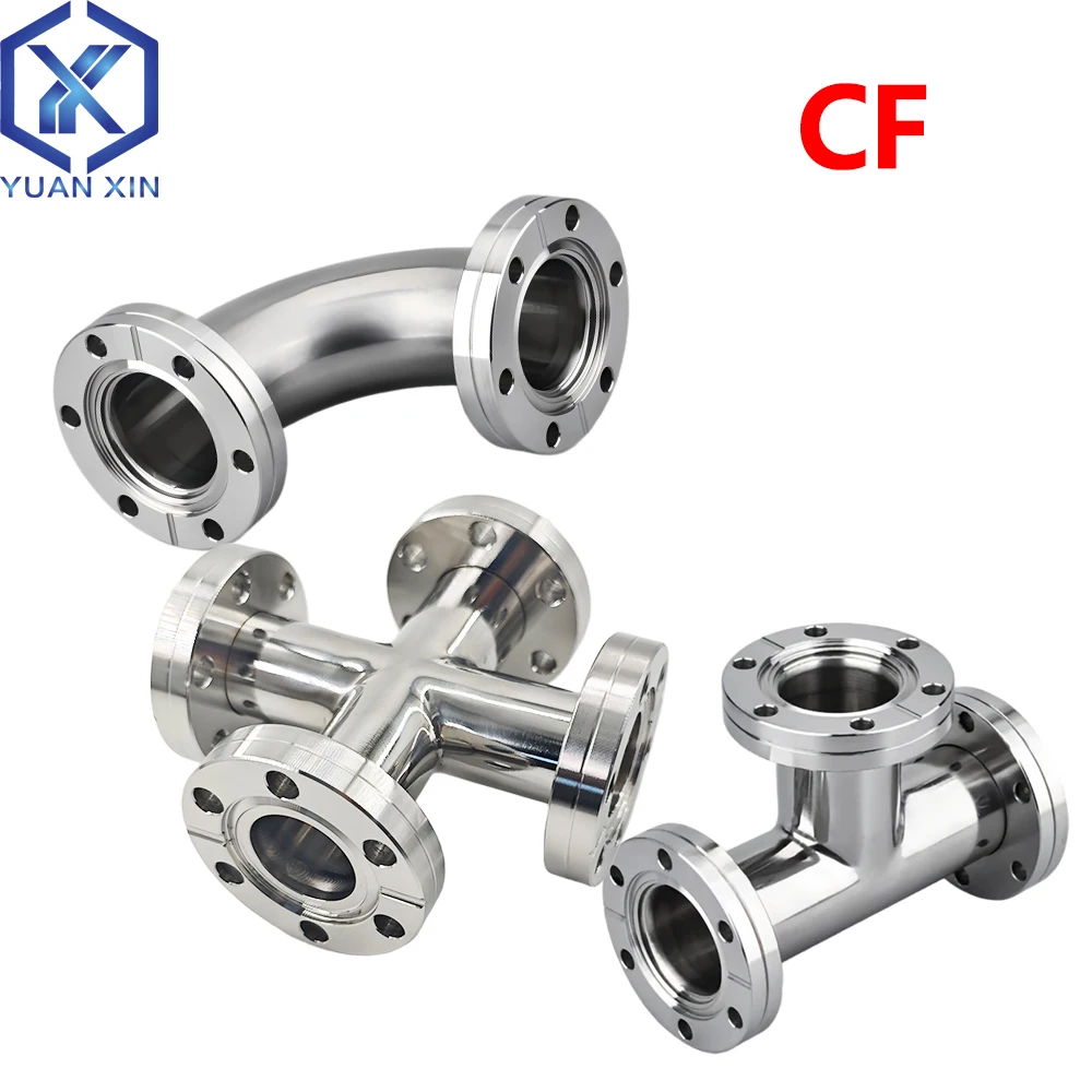 CF vacuum flange elbow, CF tee, CF cross, vacuum flange fittings CF16, CF25, CF35, CF50，CF63，CF100
