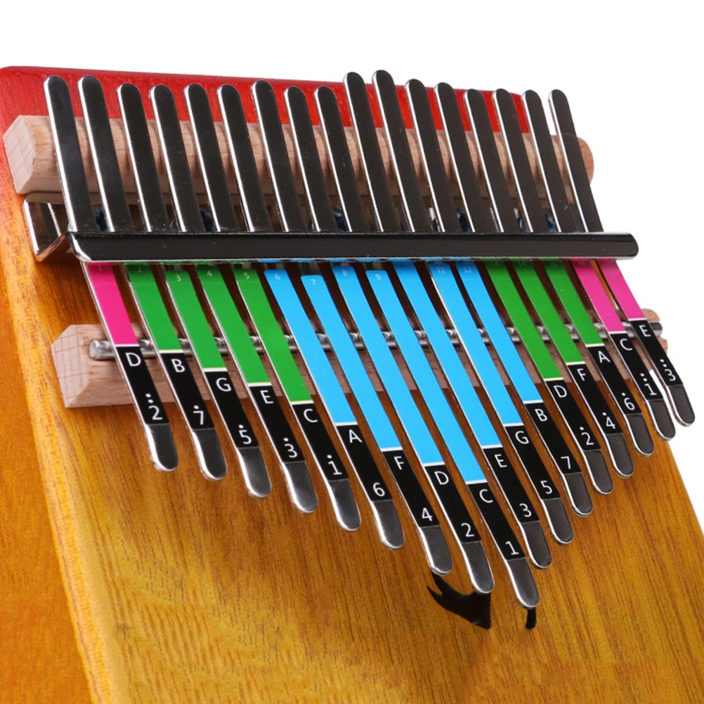 

2pcs Kalimba Note Stickers 21 Keys Thumb Piano Stickers Musical Note Decals Piano Key Decor For Finger Instrument 21 Tone