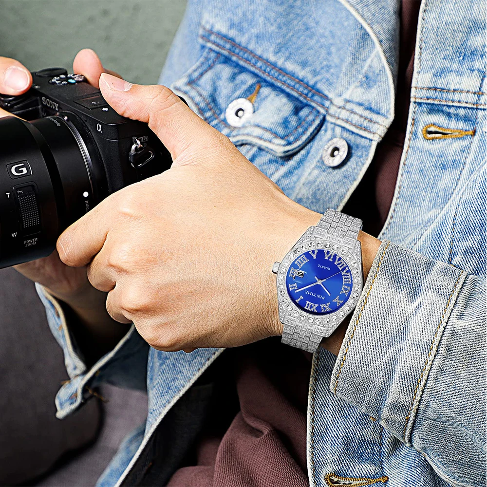 Classic Retro Watch For Women Men Fashion Rhinestone Band Quartz Wristwatch Ins Style Diamond Inlaid watch with Multiple Colors