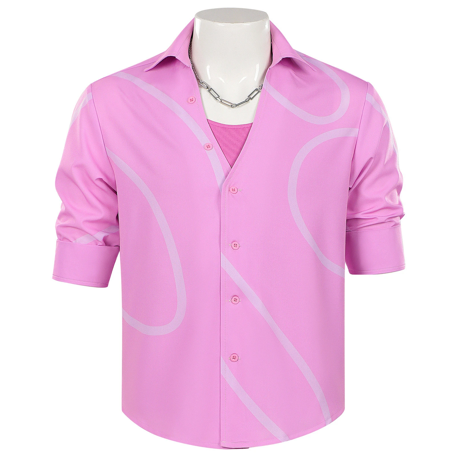 

Hunters Saja Boys Jinu Cosplay Costume Pink T-Shirt Shirt Idol Group Stage Performance Costume Anime Men Halloween Top