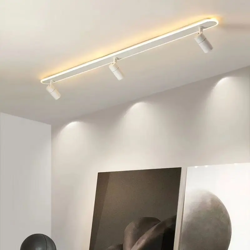 Moderna lampada da soffitto a binario a Led armadi per camera da letto cucina moderna striscia faretto a binario soggiorno sfondo corridoio illuminazione a soffitto