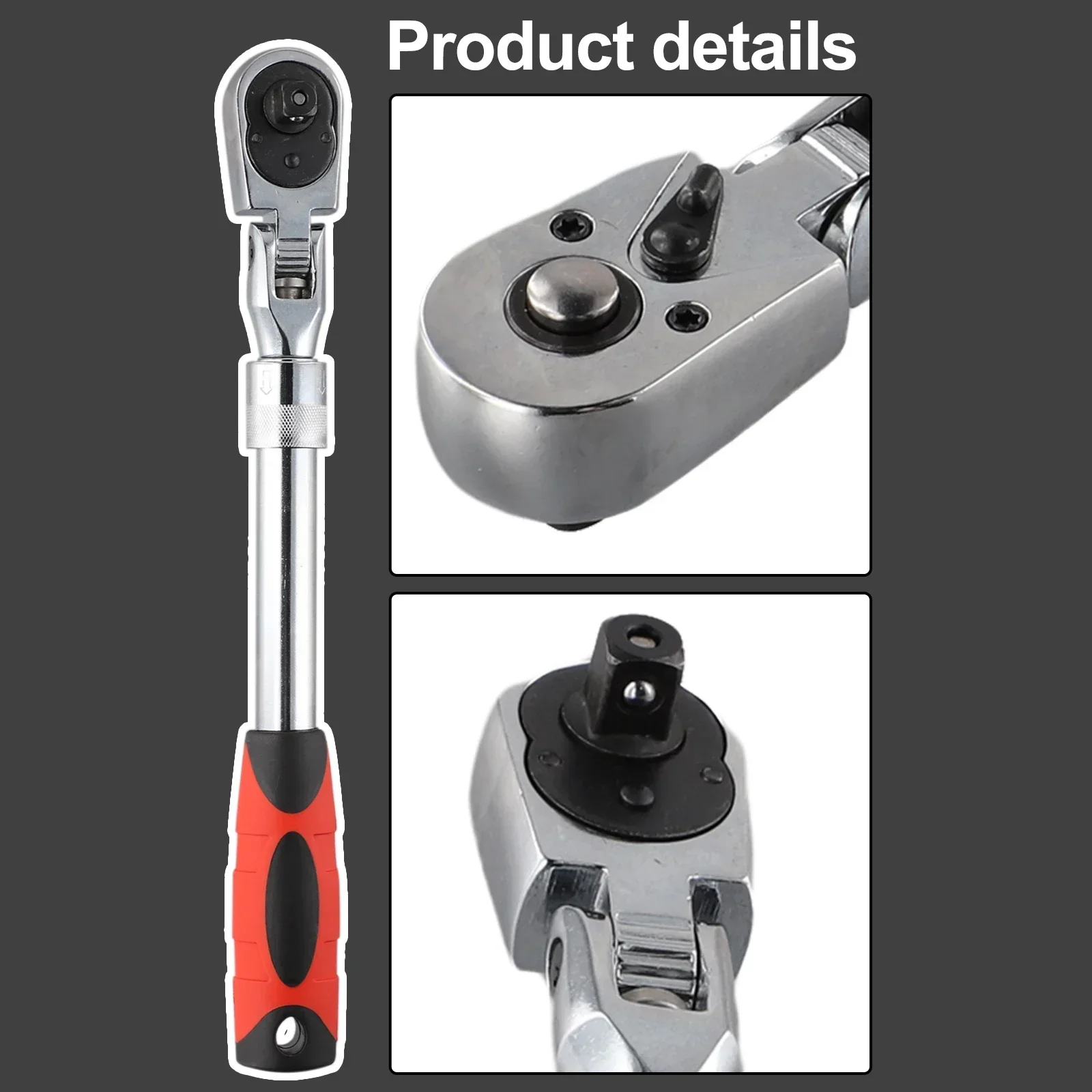 72 Tooth Flex Head Socket Ratchet Wrench Extendable Spanner 1/4 3/8 1/2 For Garage Workshops Auto Repair Hand Tool