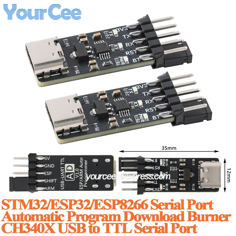 10 шт./1 шт. STM32/ESP32/ESP8266 CH340 USB-TTL последовательный порт автоматическая программа загрузка записывающая горелка для Arduino IDE/Ncode/tonny/mixly