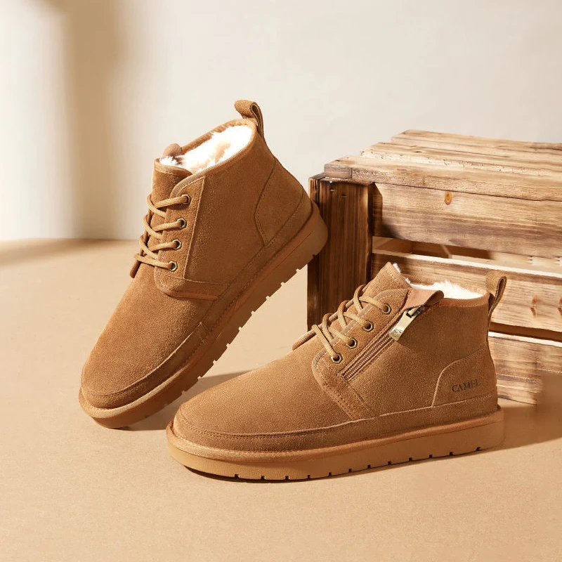 Golden Camel Men Snow Boots Winter Sneakers Sports Shoes Cotton Wool Mans Footwear High Quality Non-slip Casual Warm Outdoor