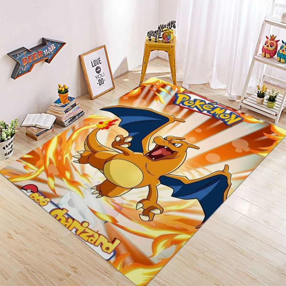 

MINISO Japanese Game Pokemon Card Pattern Carpet for Living Room Decor Bedroom Bedside Leisure Area Floor Mats Welcome Rug Gift