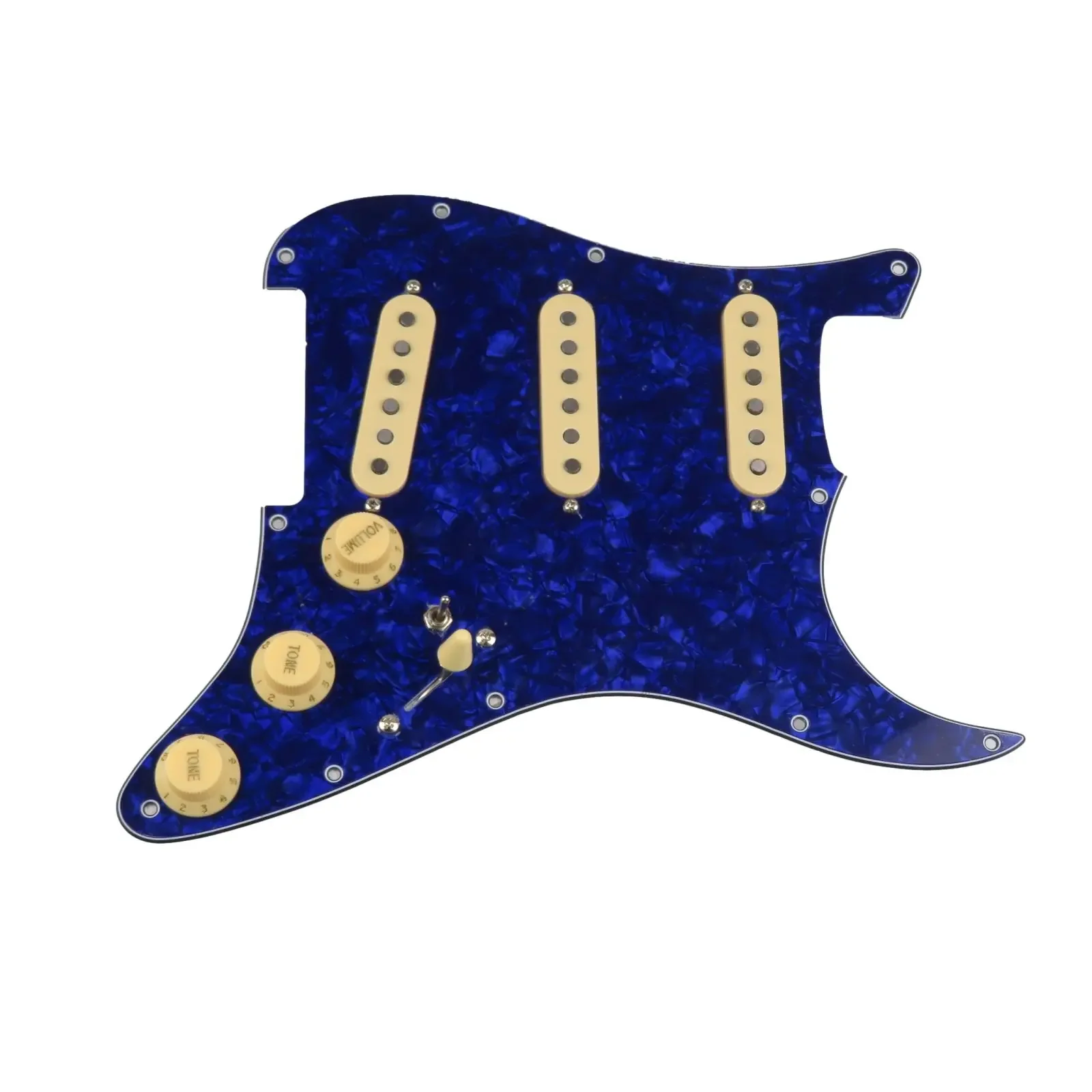 Loaded Pickguard Pickups Guitar Alnico 5 Pickups SSS Single Coils Pickups /Yellow Pickup Covers Set