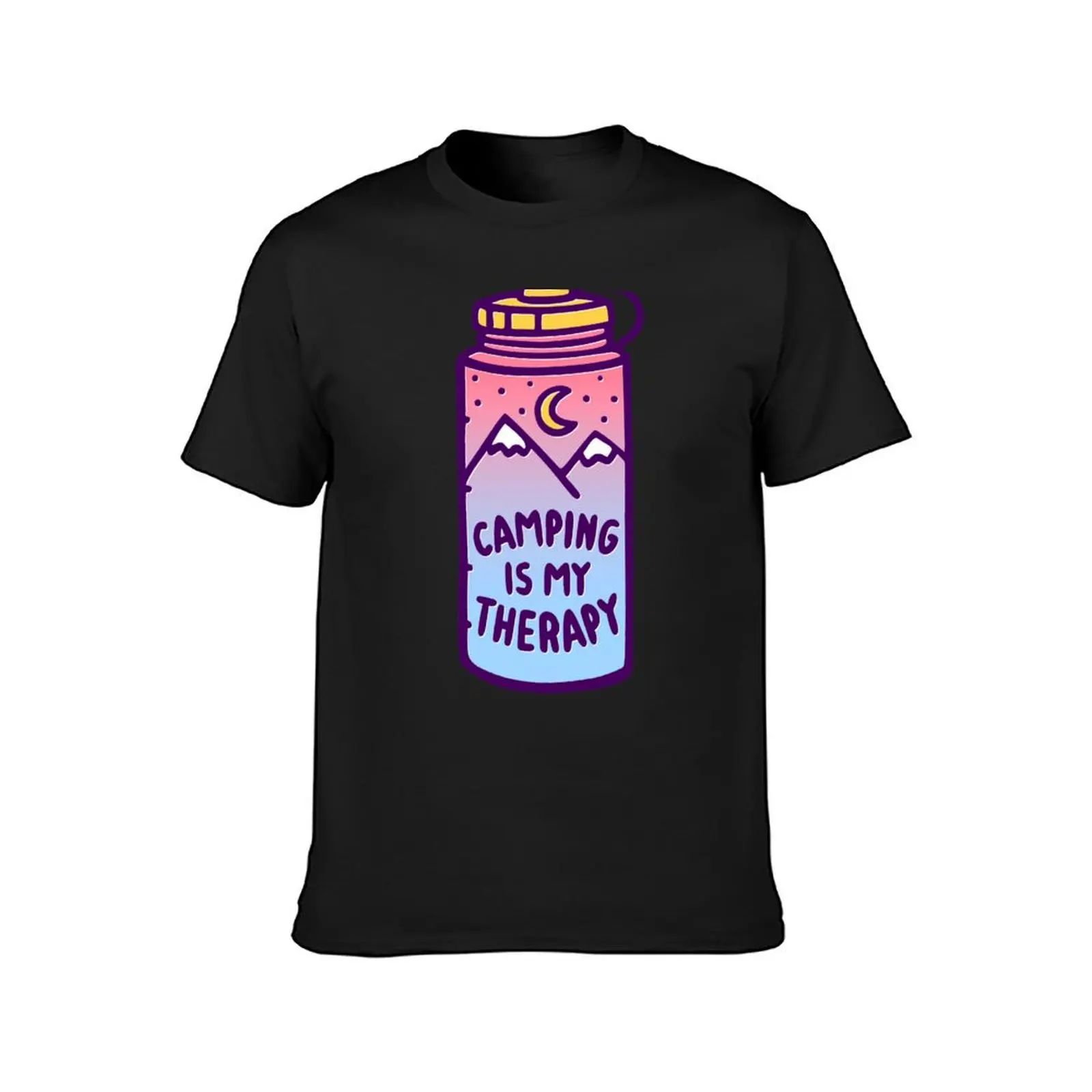 Camping is my therapy water bottle T-Shirt Aesthetic clothing heavyweights Blouse t shirt for men