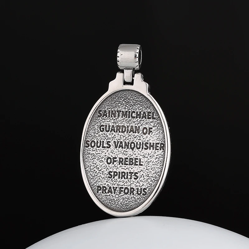 Dropshipping Men\'s 316L Stainless Steel Patron Saint Of Time Travelers Archangel Michael Gold Pendant Necklace jewelry