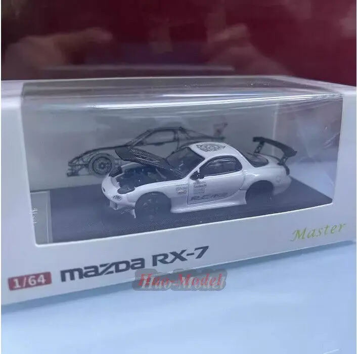 Master 1/64 For Mazda RX7 Alloy Diecast Model Car Simulation Kids Toys Boys Birthday Gifts Hobby Display Collection White