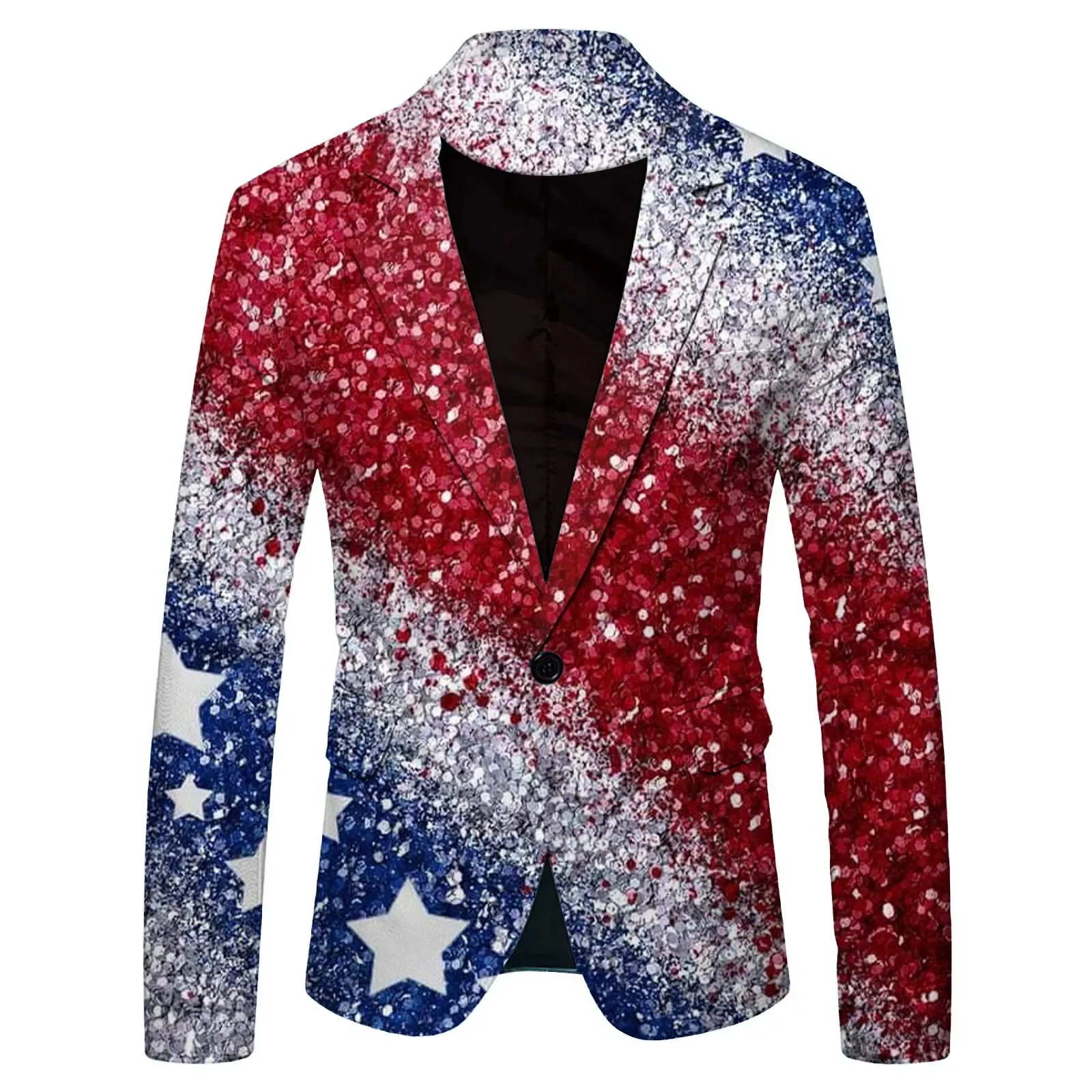 Chaqueta de traje de manga larga Vintage informal con personalidad con estampado Digital del Día de la Independencia para hombre, manga larga a la moda para hombre 2759749