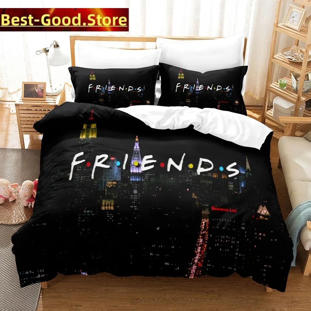 3D Friends TV Movie Duvet Cover Set Full Queen King Size Comforter Cover Bedclothes Bed Linen Quilt Cover Set With Pillowcase(s)