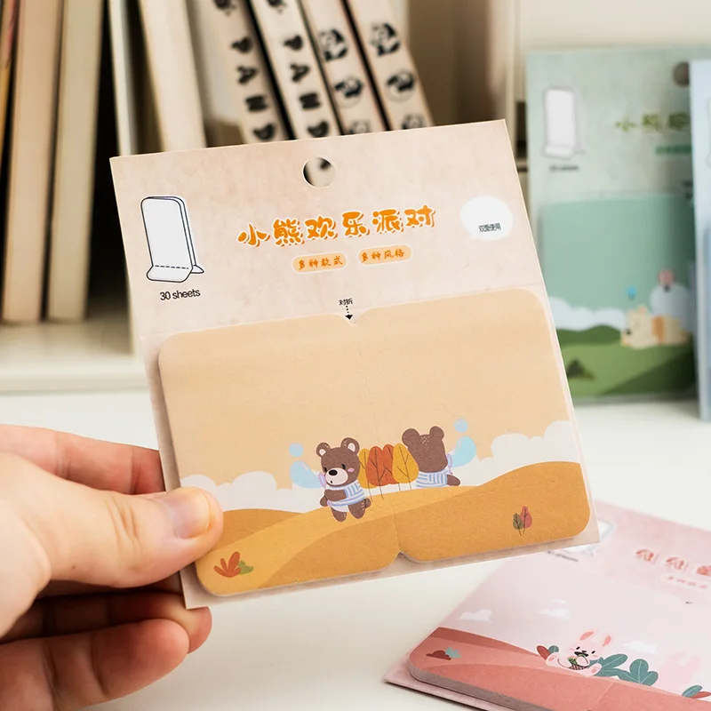 동물 파티 양면 편의 스티커 크리 에이 티브 만화 3 차원 n 시간 스티커 라벨 Stickable