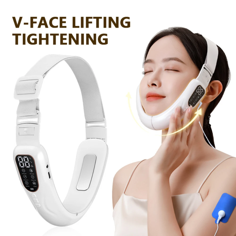 Dispositivo de Estiramiento facial EMS de 6 modos, terapia de fotones Led, masajeador de vibración adelgazante, máquina de estiramiento facial adelgazante en forma de V