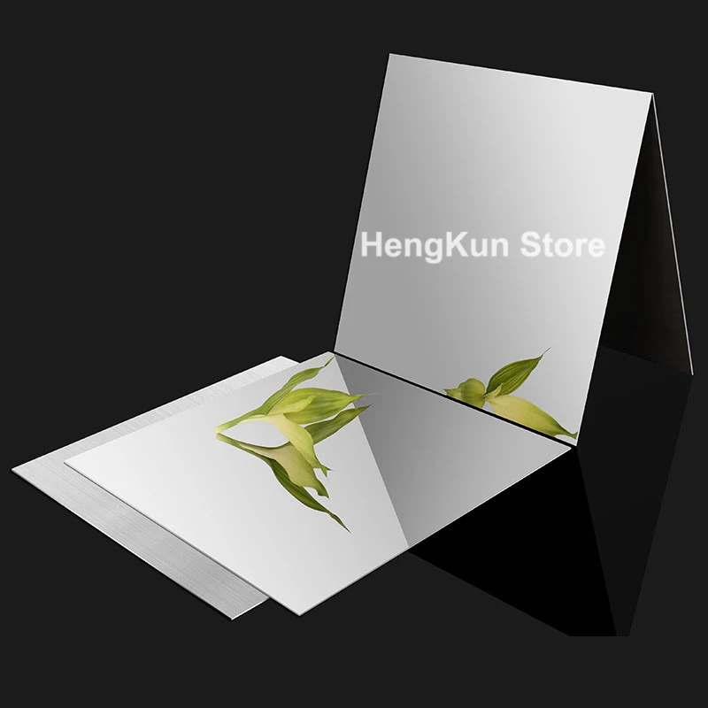 1pcs 201/304 Stainless Steel Single Side 8K mirror Square Sheet Plate Thickness 0.5/0.8/1/1.5/2/2.5/3mm Metal Board