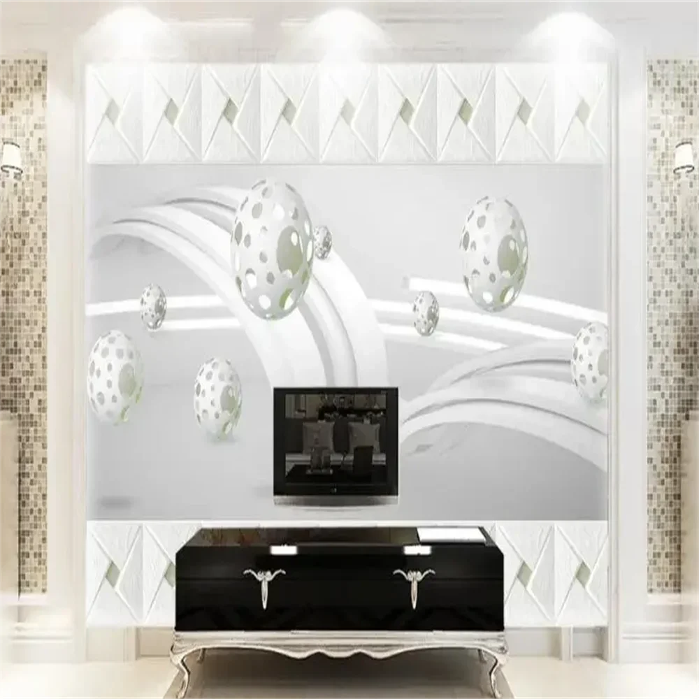 custom Modern Creative Mural Wallpaper 3D Art Technology hollow sphere Living Room TV Sofa Backdrop Wall Covering Home Decor