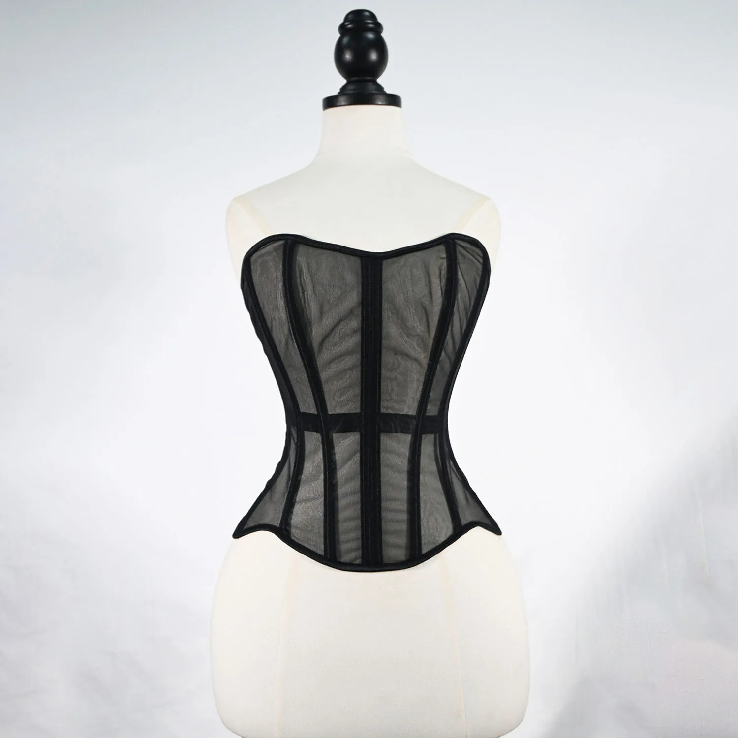 

Прозрачный сетчатый корсет с косточками, сексуальный топ без бретелек, утягивающий талию, с кружевной шнуровкой сзади, корректирующий фигуру, для вечеринок и клубов