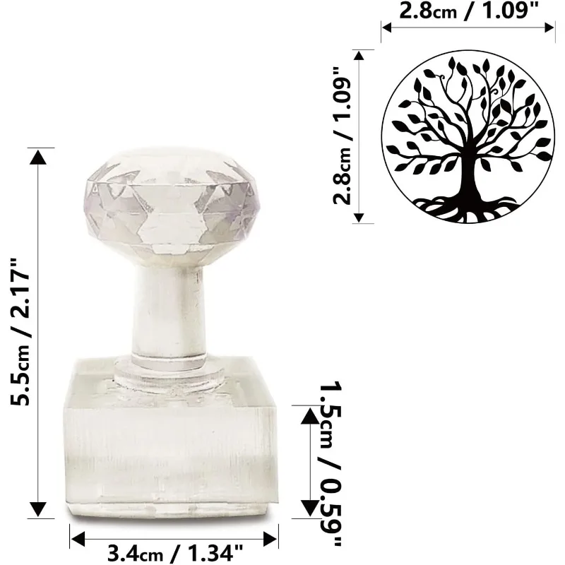 Handmade Soap Stamp Acrylic Soap Stamp Tree of Life with Handle 5.5\