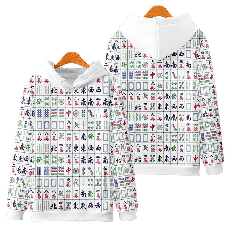 

2026 China Mahjong 3D Print Oversized Women/Men Hoodie Sweatshirt Harajuku Streetwear Hip Hop Pullover Hooded Tracksuit Clothes