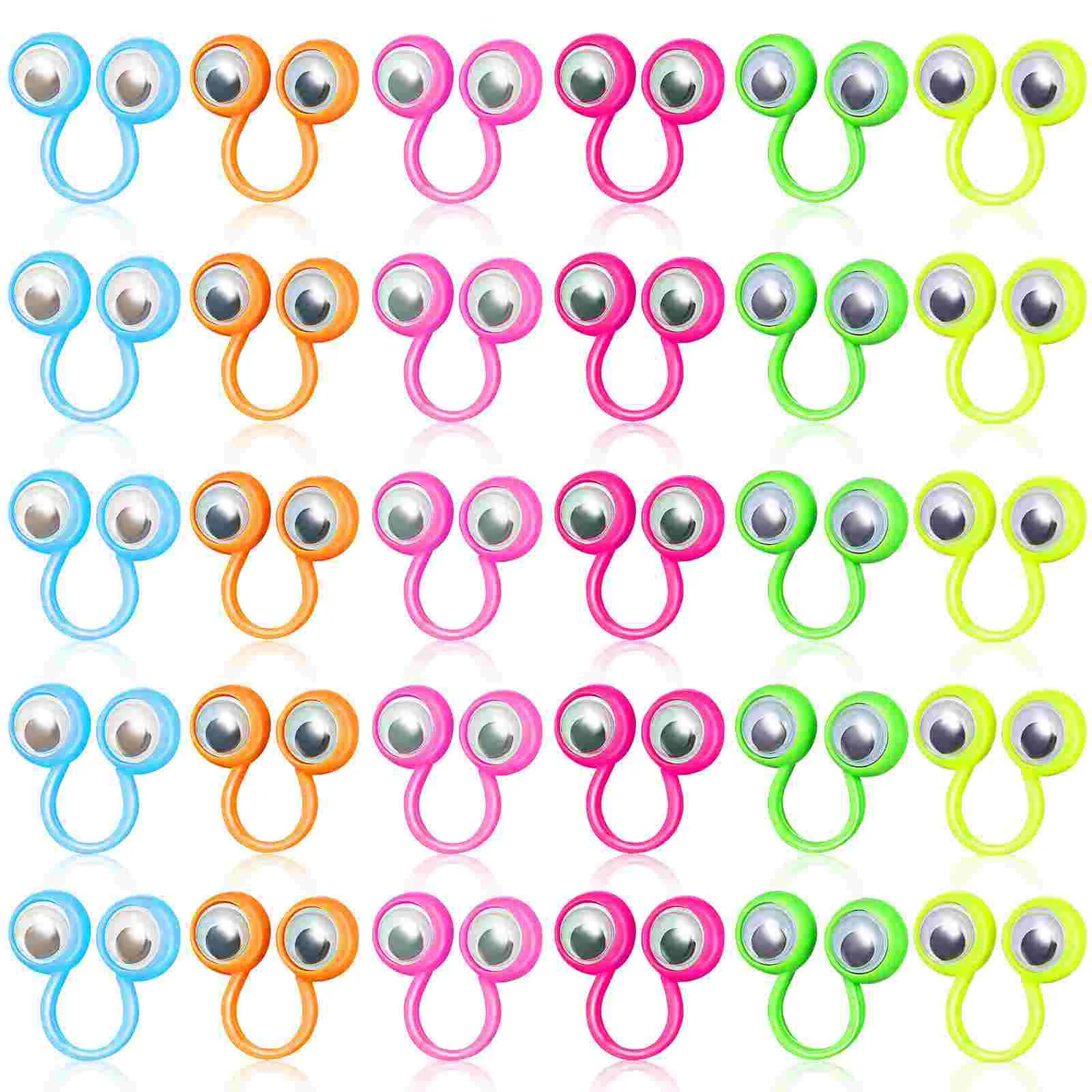 30 Pcs Big Eyes Finger Puppets Movable Eyeball Rings Party Favor Supplies Novelty Toys for Kids finger rings kids