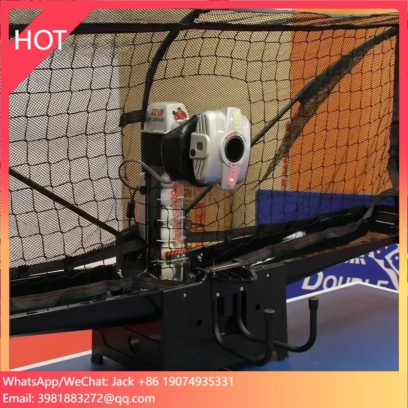 آلة تقديم كرة بينج بونج دولف DF3050، 2 عجلات رمي، محركات مبرمجة روبوت تدريب تنس الطاولة