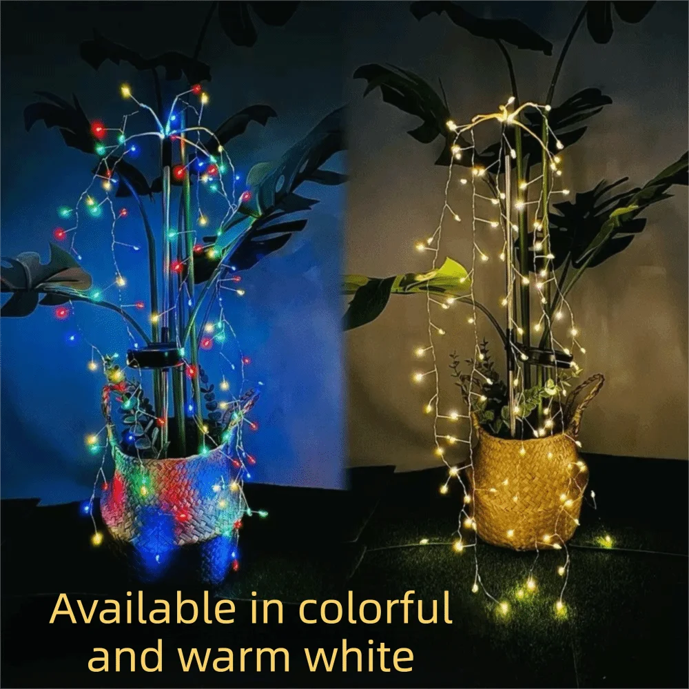 

IP44 Waterproof Solar Garden Lights 160 Bead Lights Solar Powered Fireflies Solar Lights Stake Lights 8 Lighting Modes