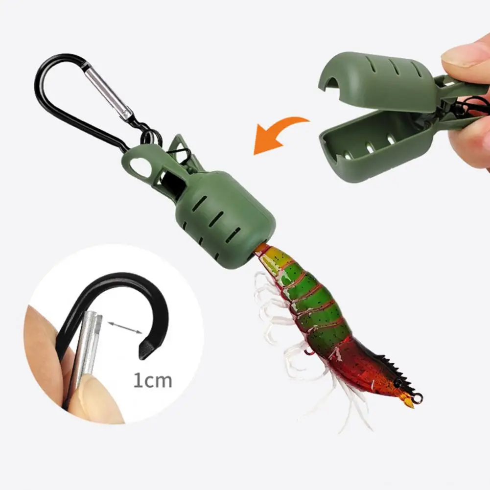 Fishhook Case with Carabiner Fish Hook Cover Kit Fishing Hook Cover Set with Carabiner Portable Shrimp Lure Squid for Anglers