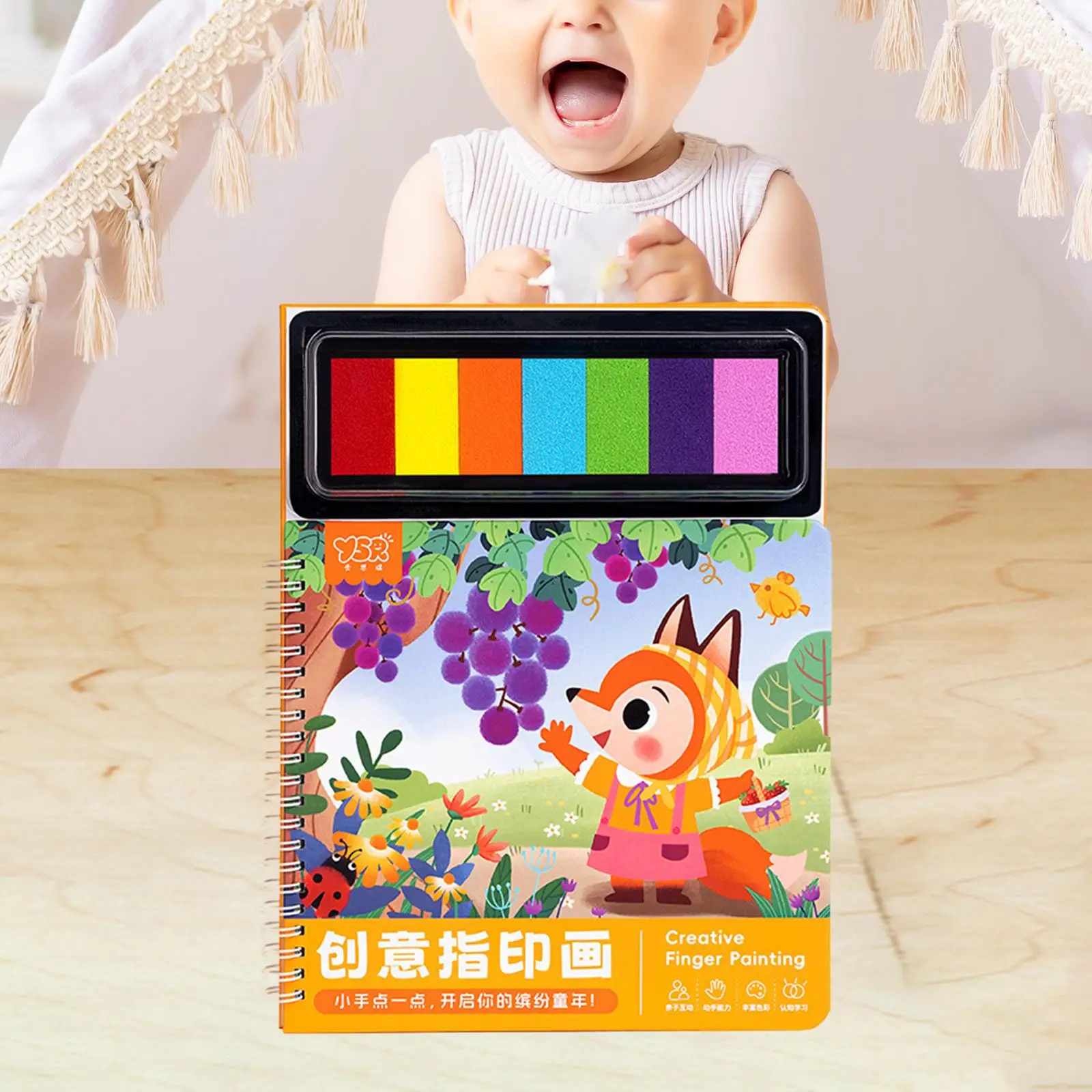 Finger Painting Kits Portable DIY Crafts, Funny Learning Washable Art Painting Supply for Activity Education Fine Motor Skill