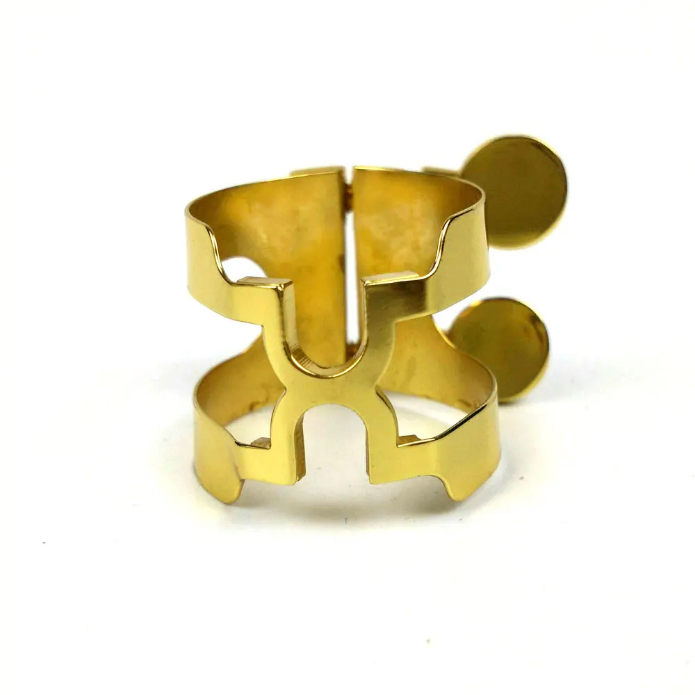 Eb Alto Bb Tenor Soprano Saxophone Ligature Gold Plated For Rubber Wood Plastic Sax Mouthpiece