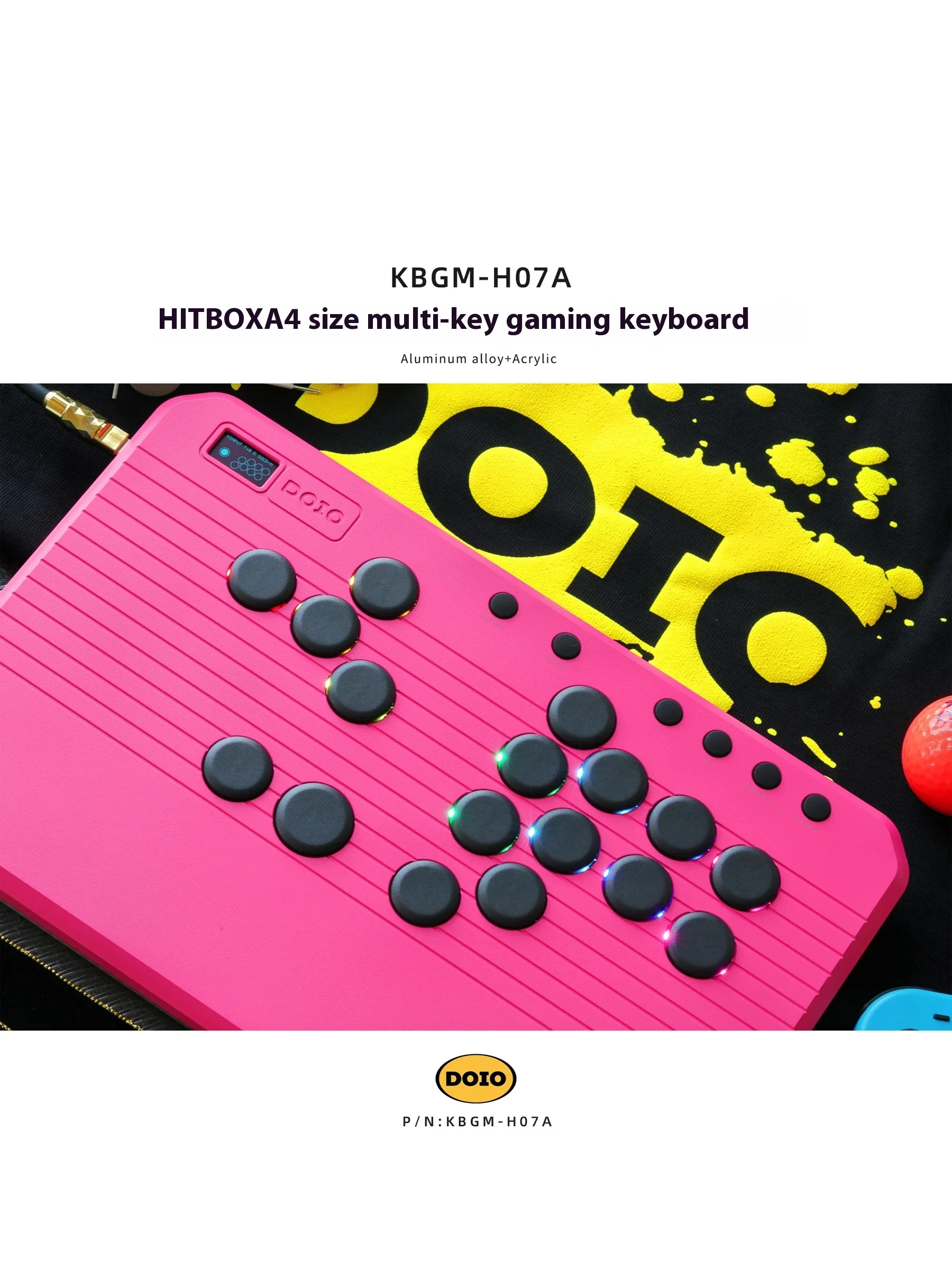 Imagem -02 - Doio Hitbox Kbgm-h07a Teclado Mecânico Multi-teclas Liga de Alumínio Gaming Keyboard Tipo-c Oled Ps5 Switch Pbt Personalizado