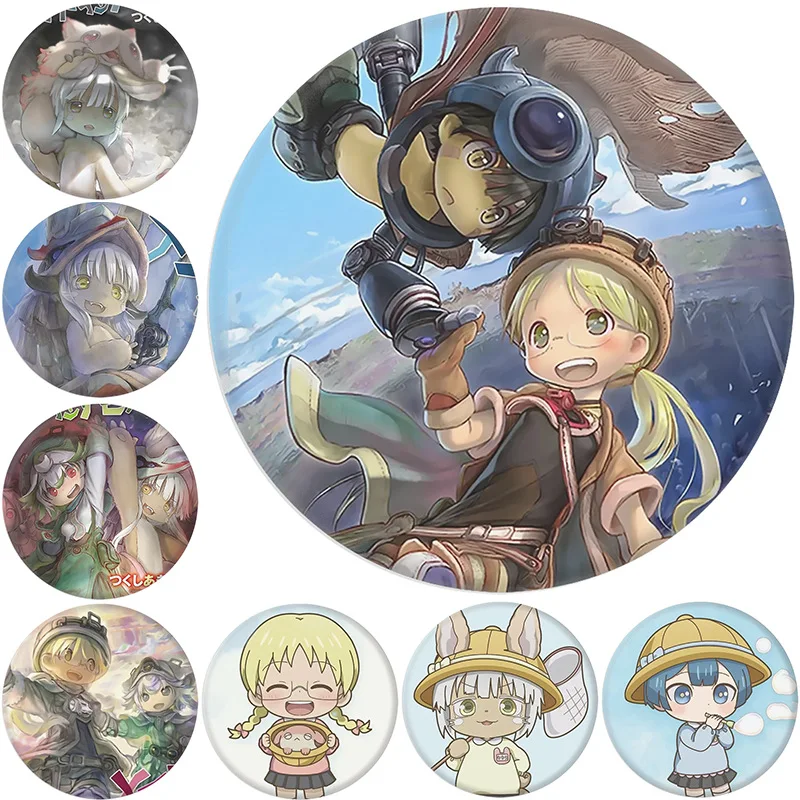 Made in Abyss Riko 58mm pins for bag iron badges round button