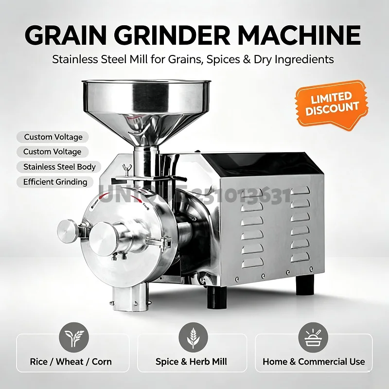 110/220V Multi-function Dry Grain Mill Grinder Electric Stainless Steel Machine For Coffee Beans Spice Corn Wheat Soybean