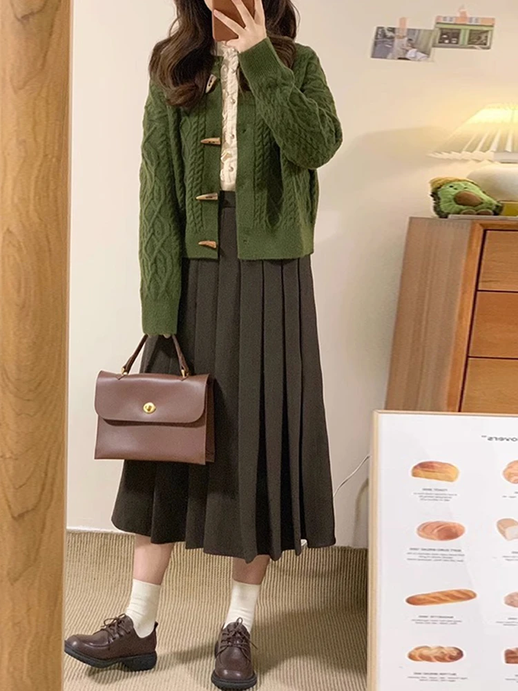 Luźny sweter-kardigan damski na jesień i zimę, modny, w stylu lazy, z wysokim poczuciem stylu, zapinany na guziki, koreański styl, regulowany...